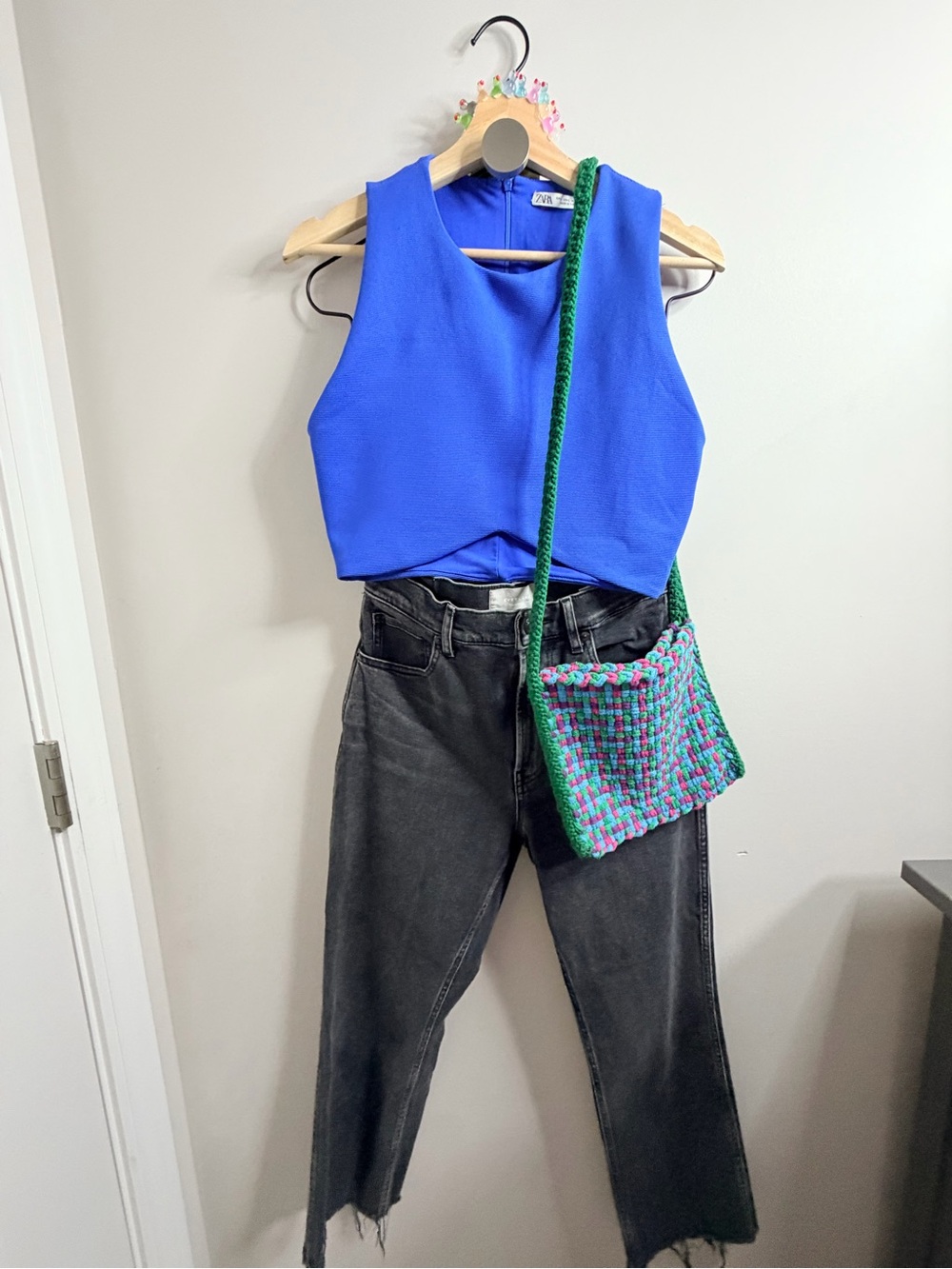Zara Royal Blue Sleeveless Cropped Top